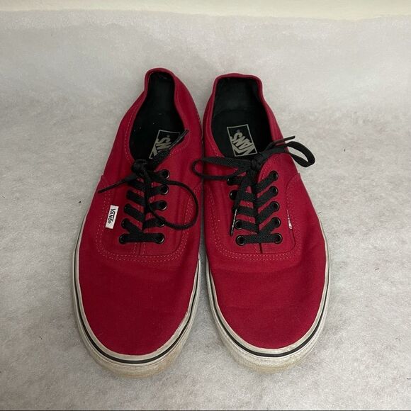 Vans Classic Canvas Sneakers Skater Shoes Lace Up Red Men 12 - Picture 4 of 6